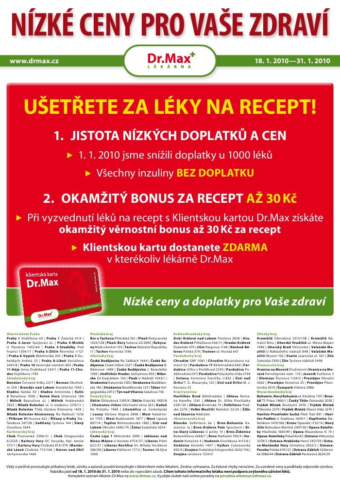 leták Dr. Max strana 1 leták Dr. Max strana 1