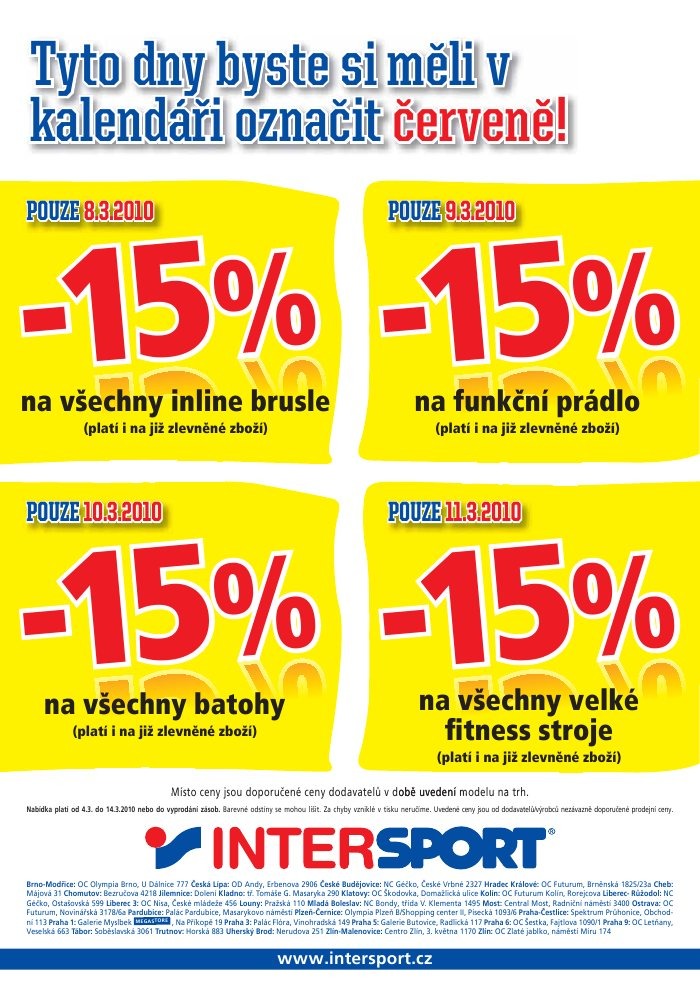 leták INTERSPORT strana 1 leták INTERSPORT strana 1