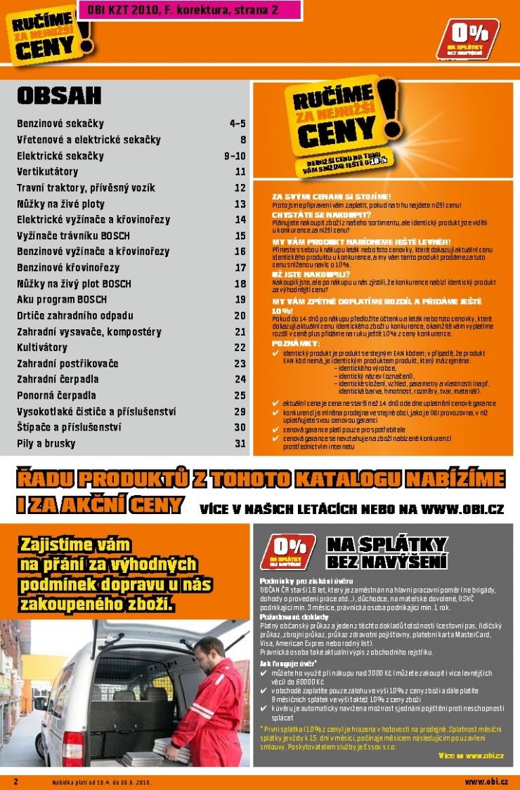 leták OBI katalog zahradní technika strana 1 leták OBI katalog zahradní technika strana 1