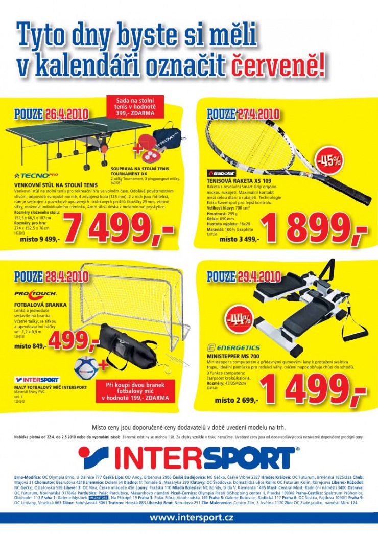 leták INTERSPORT strana 1 leták INTERSPORT strana 1