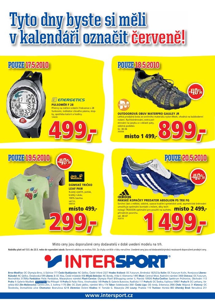 leták INTERSPORT strana 1 leták INTERSPORT strana 1
