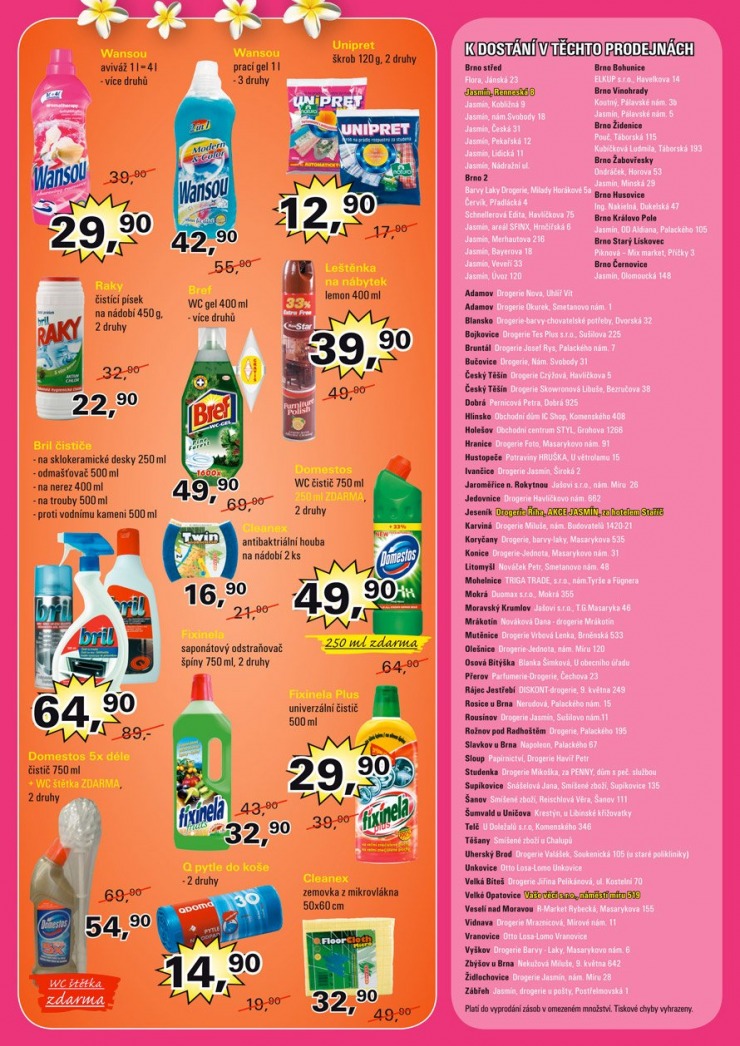 leták Jasmín drogerie strana 1 leták Jasmín drogerie strana 1