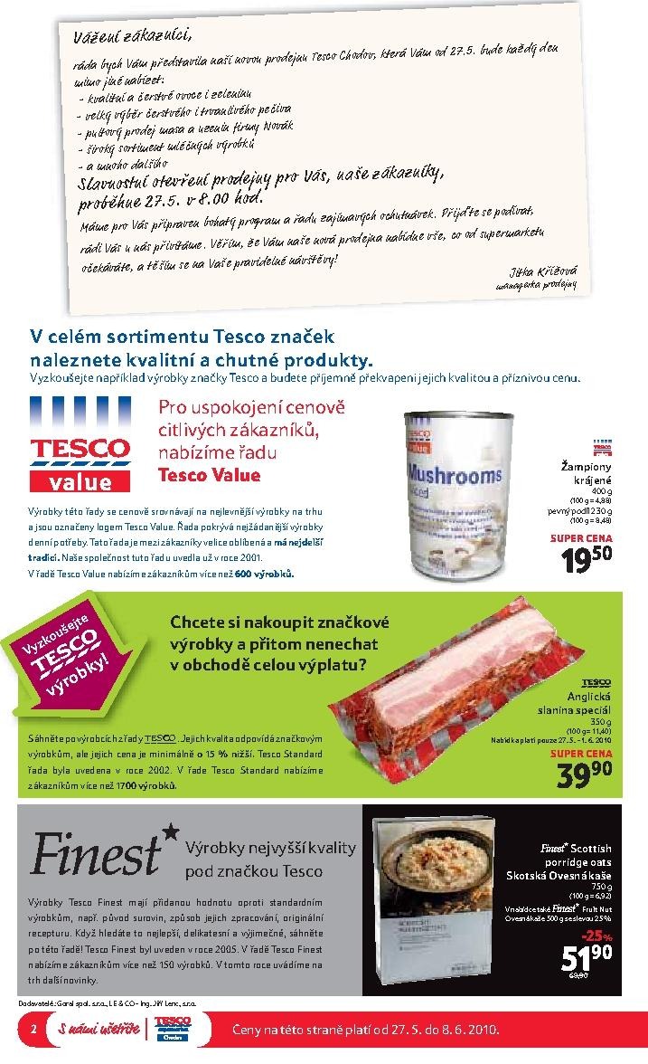 leták Tesco Chodov leták strana 1 leták Tesco Chodov leták strana 1