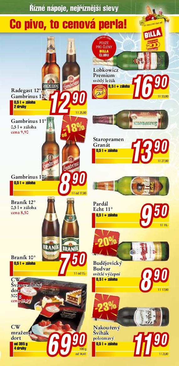 leták Billa Supermarket leták nápoje strana 1 leták Billa Supermarket leták nápoje strana 1