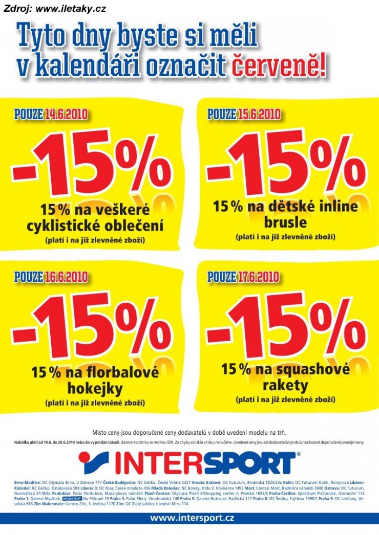 leták INTERSPORT strana 1 leták INTERSPORT strana 1