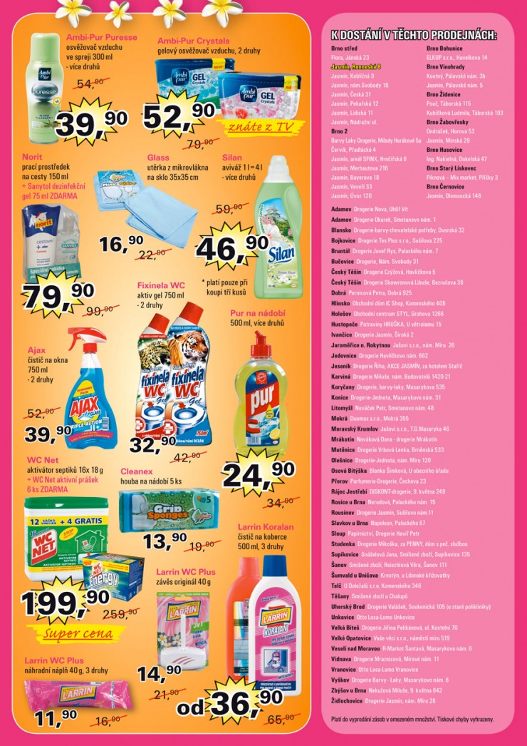 leták Jasmín drogerie strana 1 leták Jasmín drogerie strana 1