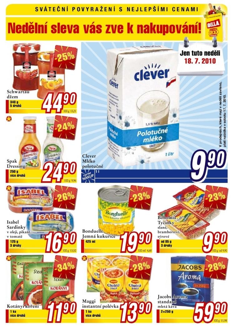 let�k Billa Supermarket ak�n� nab�dka strana 1