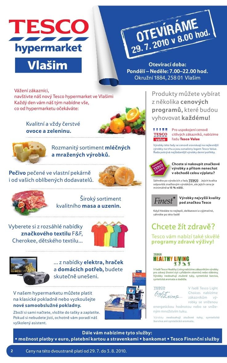 leták Tesco Hypermarket Vlašim akce strana 1 leták Tesco Hypermarket Vlašim akce strana 1