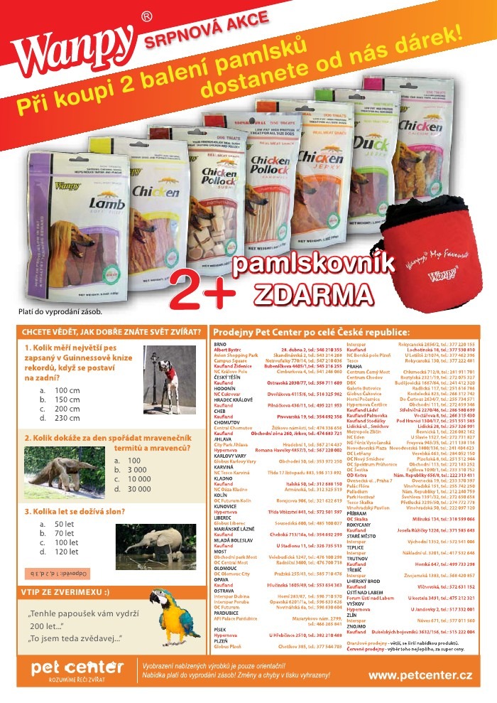 leták Pet Center strana 1 leták Pet Center strana 1
