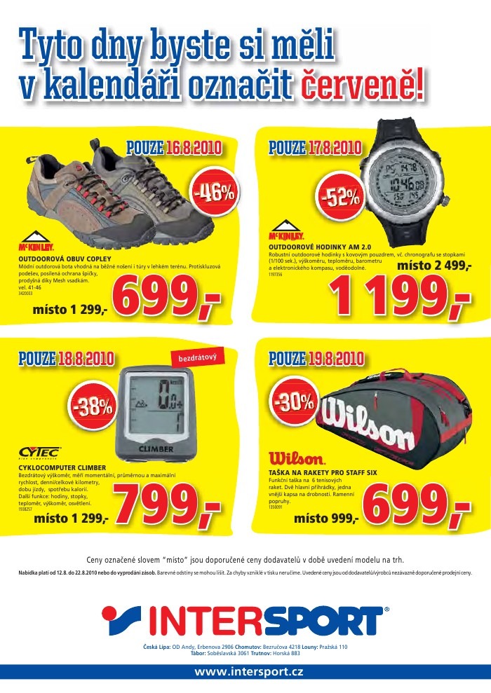 leták INTERSPORT strana 1 leták INTERSPORT strana 1