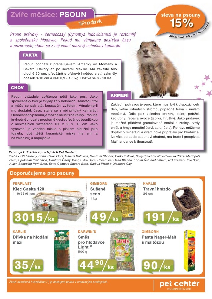 leták Pet Center strana 1 leták Pet Center strana 1