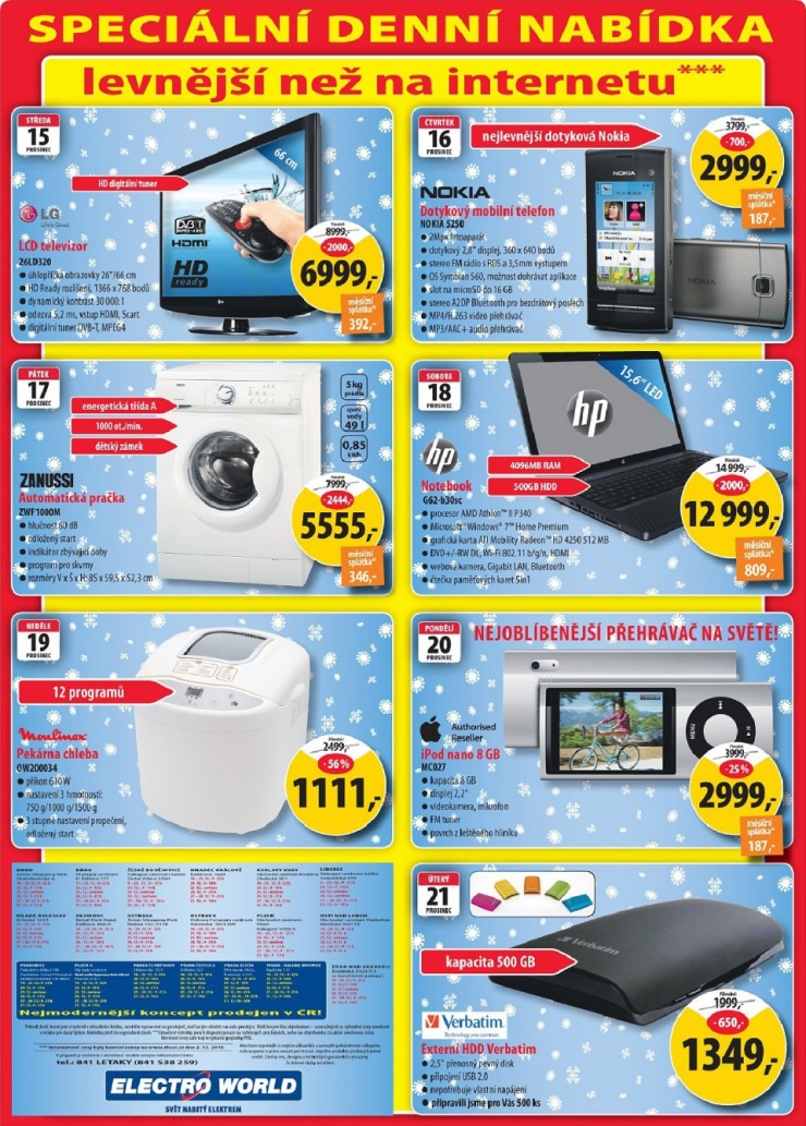 leták Electro World strana 1 leták Electro World strana 1