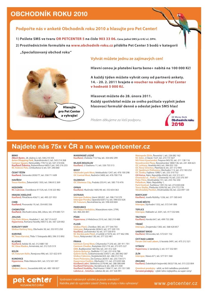 leták Pet Center strana 1 leták Pet Center strana 1