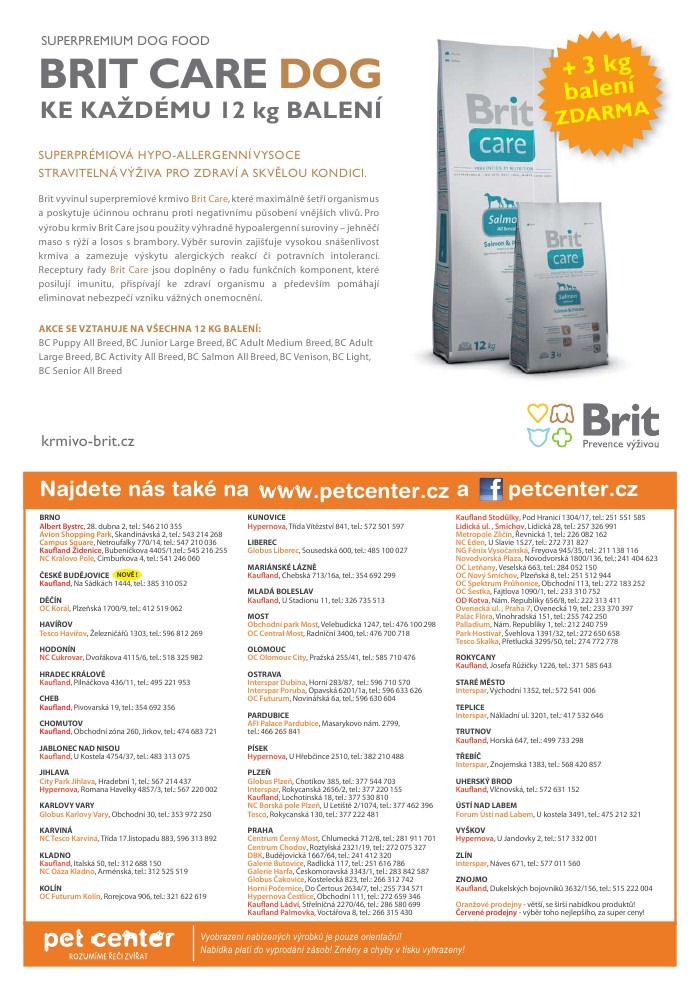 leták Pet Center strana 1 leták Pet Center strana 1