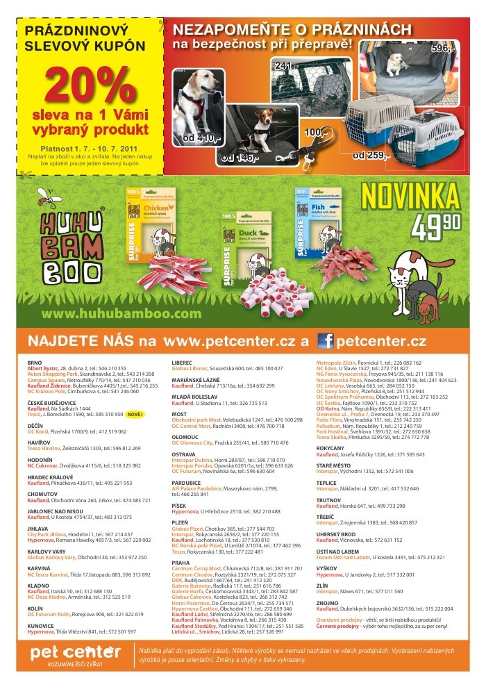 leták Pet Center strana 1 leták Pet Center strana 1