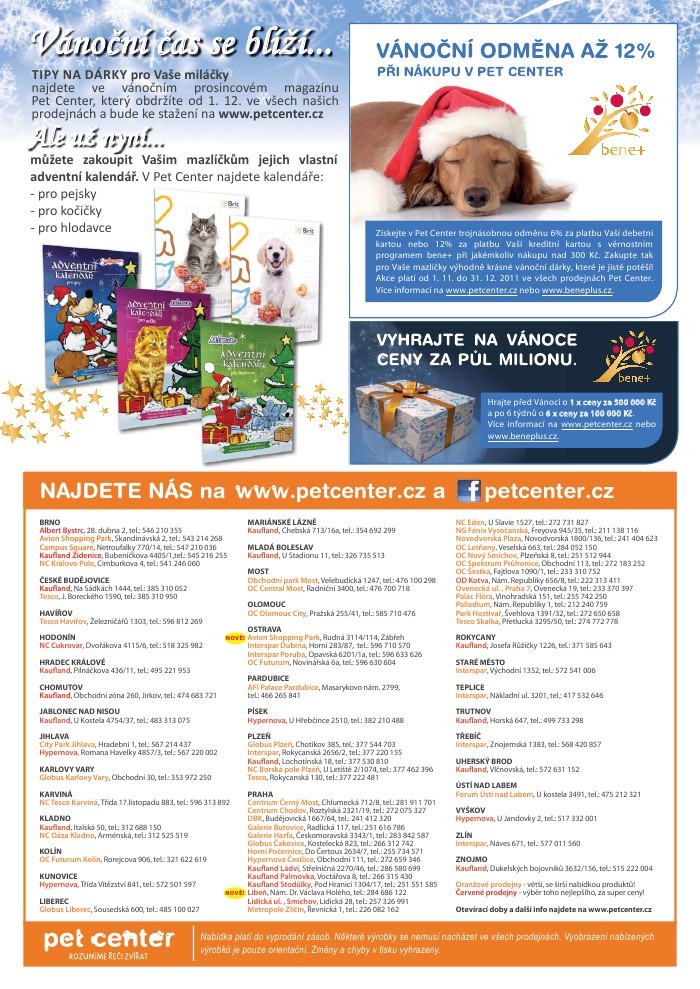 leták Pet Center strana 1 leták Pet Center strana 1
