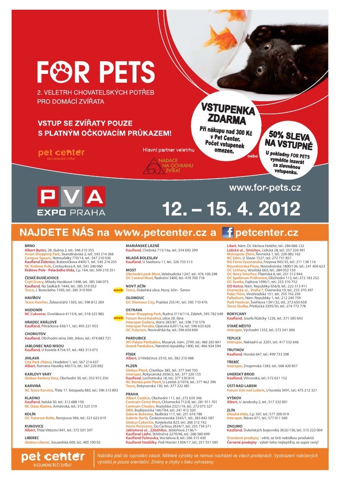 leták Pet Center strana 1 leták Pet Center strana 1