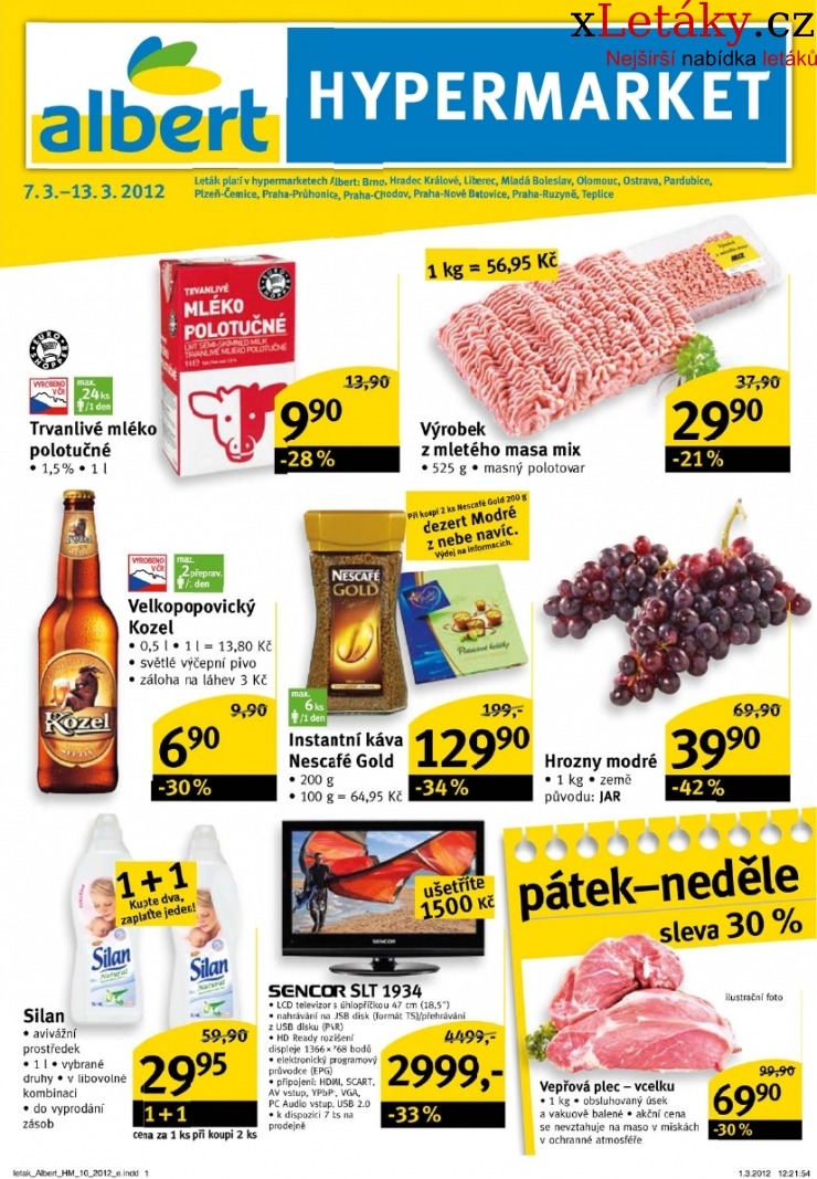 leták Albert Hypermarket leták strana 1 leták Albert Hypermarket leták strana 1