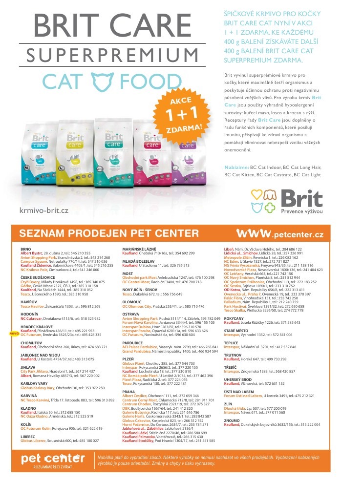 leták Pet Center strana 1 leták Pet Center strana 1