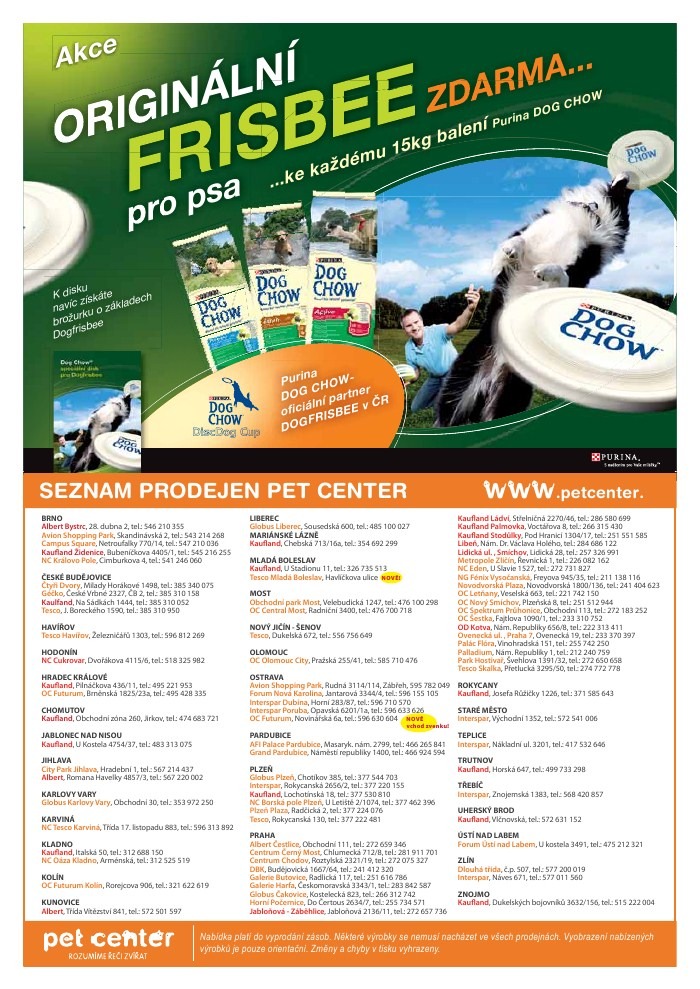 leták Pet Center strana 1 leták Pet Center strana 1