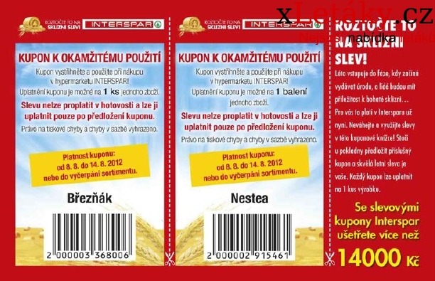 leták Interspar - kupón akční leták strana 1 leták Interspar - kupón akční leták strana 1