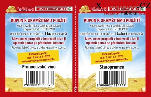 leták Interspar - kupón akční leták strana 1 leták Interspar - kupón akční leták strana 1
