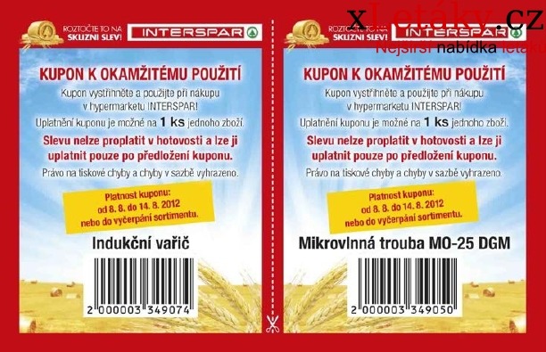 leták Interspar - kupón akční leták strana 1 leták Interspar - kupón akční leták strana 1