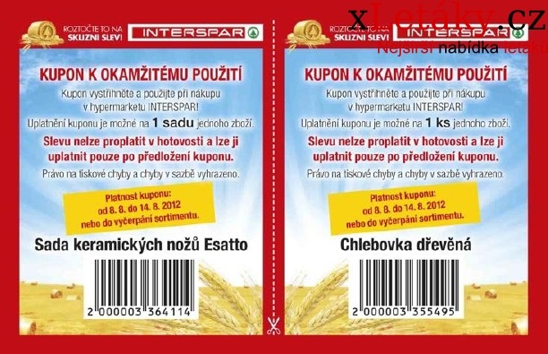 leták Interspar - kupón akční leták strana 1 leták Interspar - kupón akční leták strana 1
