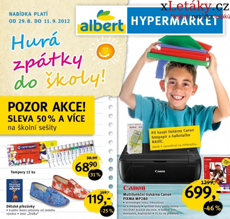 leták Albert Hypermarket - Škola akční leták strana 1