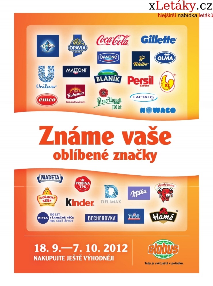 leták Globus - oblíbené značky leták strana 1 leták Globus - oblíbené značky leták strana 1