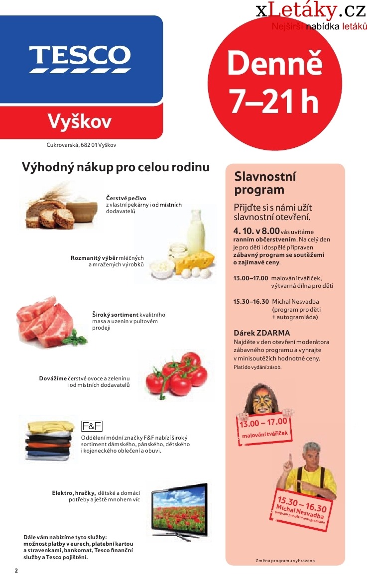 leták Tesco - hypermarket Vyškov leták strana 1 leták Tesco - hypermarket Vyškov leták strana 1