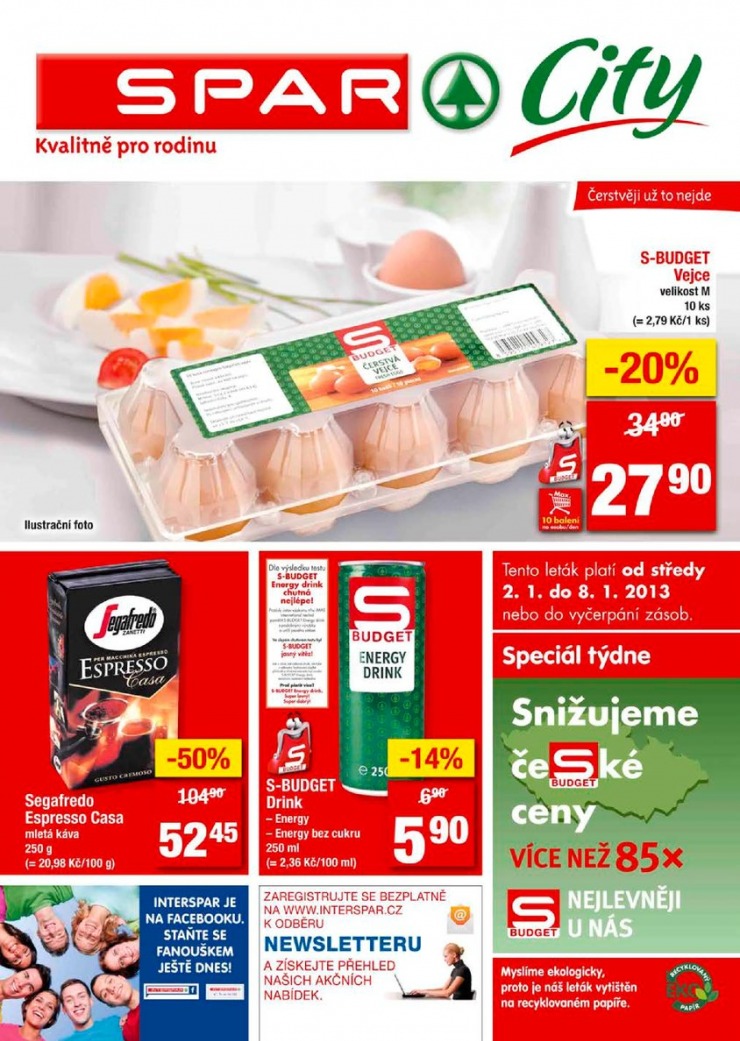 letk Interspar nabdka Spar City od 2.1.2013 strana 1