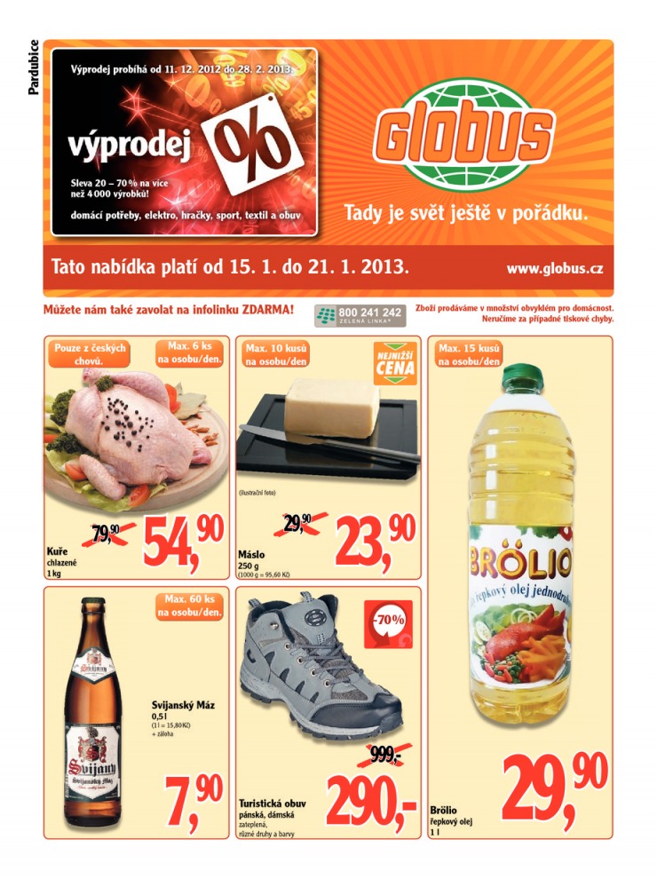leták Globus Naše noviny od 15.1.2013 strana 1