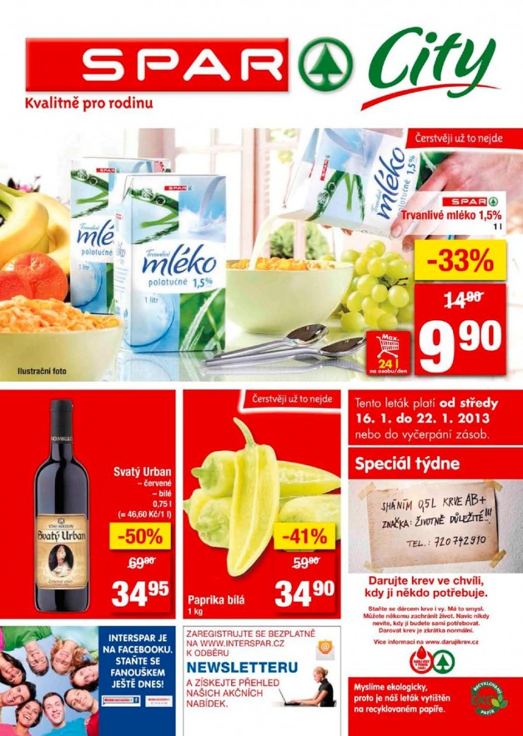leták Interspar nabídka Spar City od 16.1.2013 strana 1 leták Interspar nabídka Spar City od 16.1.2013 strana 1
