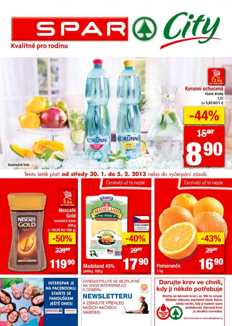 letk Interspar nabdka Spar City od 30.1.2013 strana 1