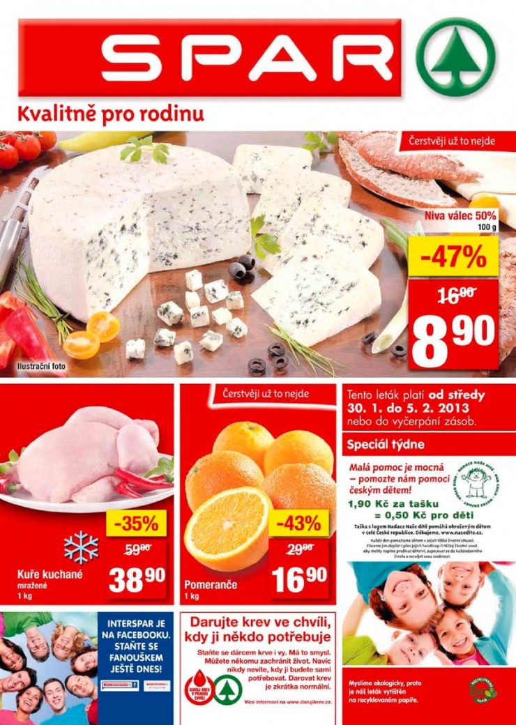 leták Interspar nabídka Spar od 30.1.2013 strana 1