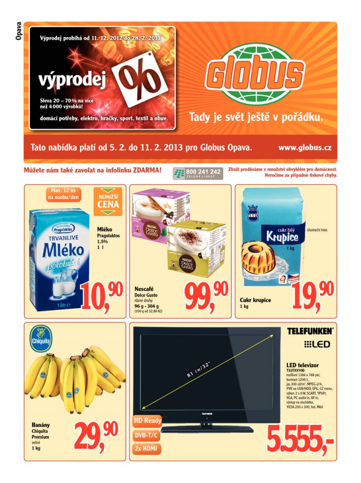 leták Globus Naše noviny od 5.2.2013 strana 1