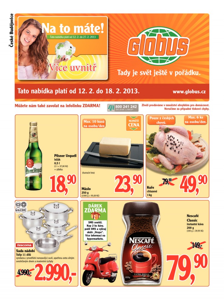 leták Globus Naše noviny od 12.2.2013 strana 1