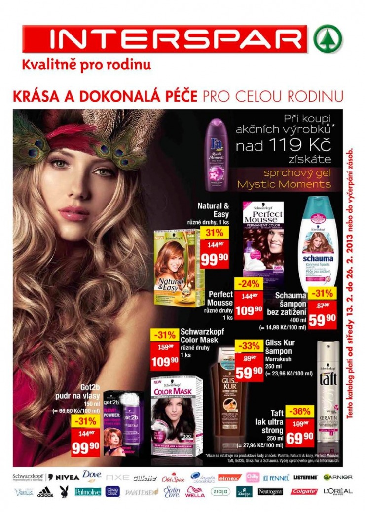 leták Interspar kosmetika od 13.2.2013 strana 1