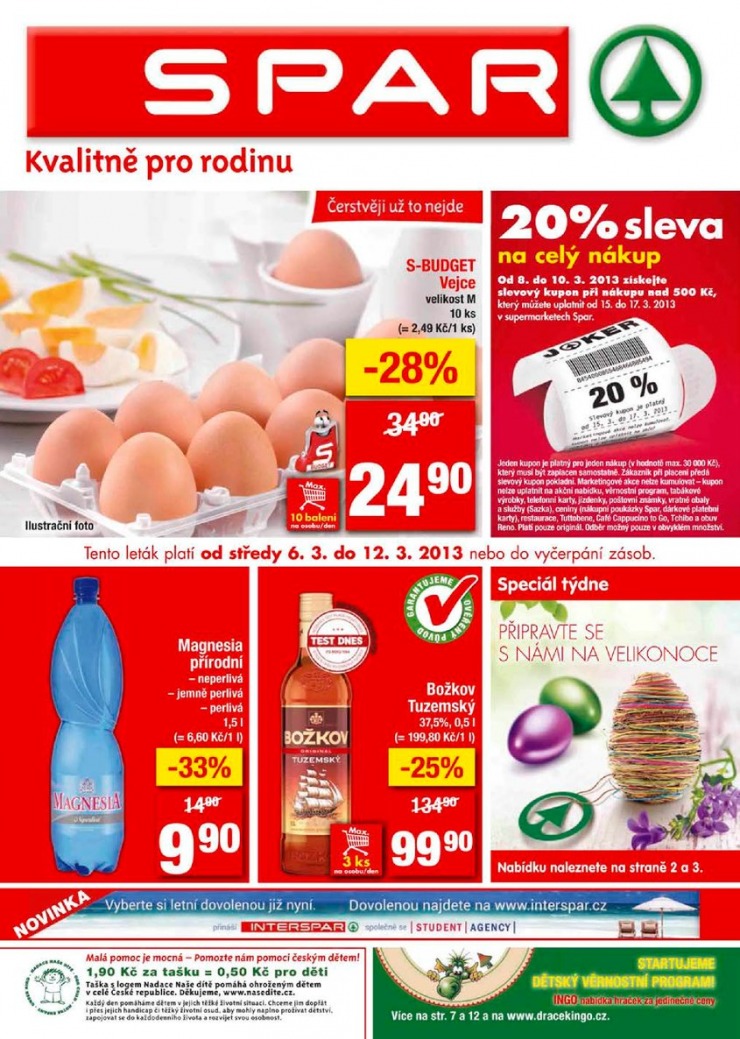 leták Interspar nabídka Spar od 6.3.2013 strana 1