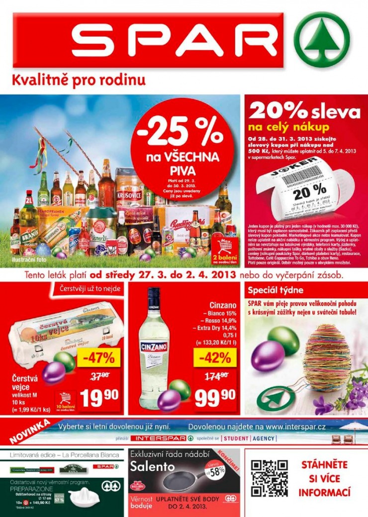 leták Interspar nabídka Spar od 27.3.2013 strana 1