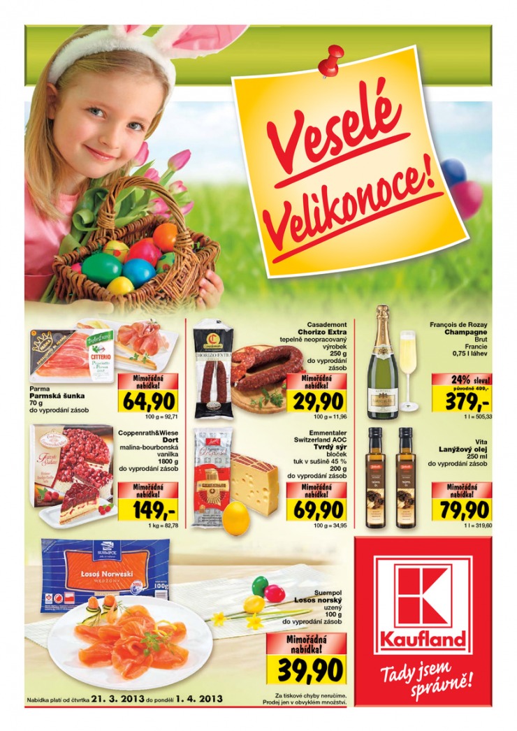 letk Kaufland Vesel velikonoce od 21.3.2013 strana 1