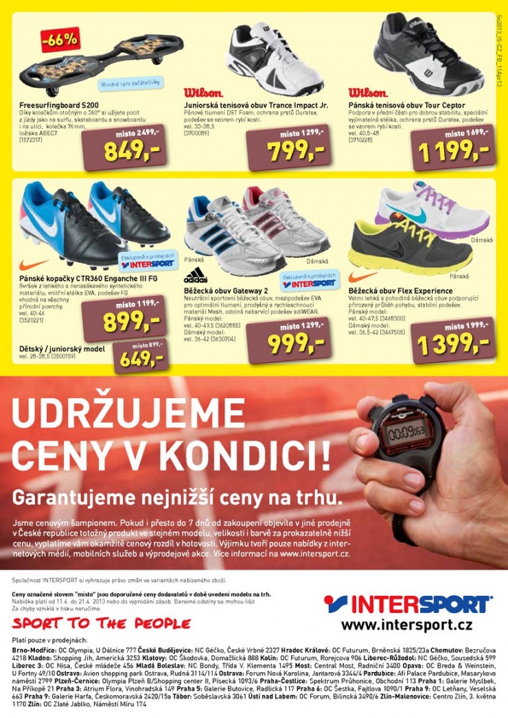 leták Intersport Aktuální leták od 11.4.2013 strana 1 leták Intersport Aktuální leták od 11.4.2013 strana 1