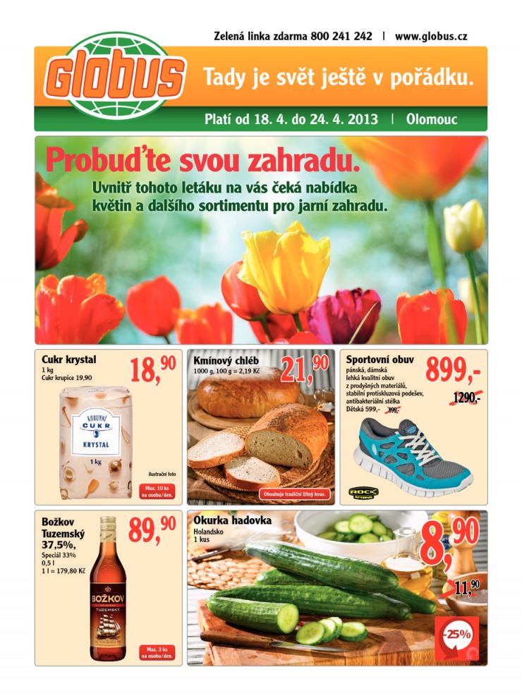 leták Globus Naše noviny od 18.4.2013 strana 1