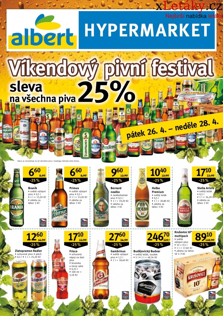 leták Albert Hypermarket - piva akční leták strana 1 leták Albert Hypermarket - piva akční leták strana 1