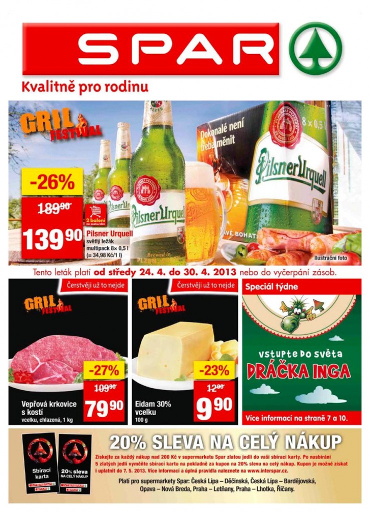 leták Interspar nabídka Spar od 24.4.2013 strana 1