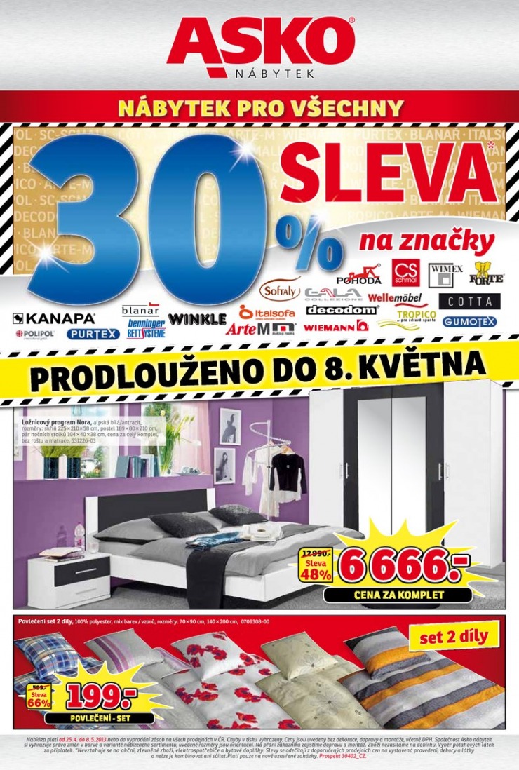 letk Asko nbytek plat pro Praha, Brno, Hradec Krlov, Mlad Boleslav, Plze, Teplice, Zln od 25.4.2013 strana 1