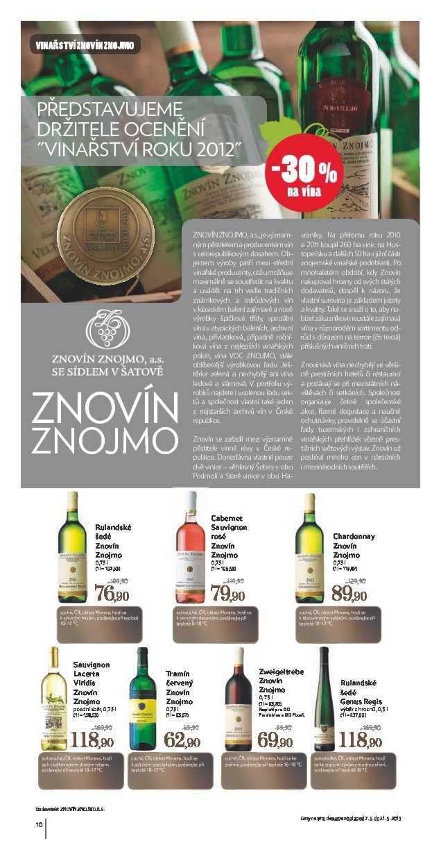leták Tesco katalog vín platí pro velké hypermarkety a obchodní domy od 7.5.2013 strana 1 leták Tesco katalog vín platí pro velké hypermarkety a obchodní domy od 7.5.2013 strana 1