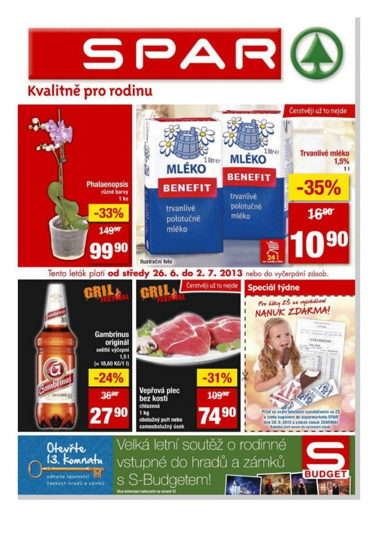 leták Interspar nabídka Spar od 26.6.2013 strana 1