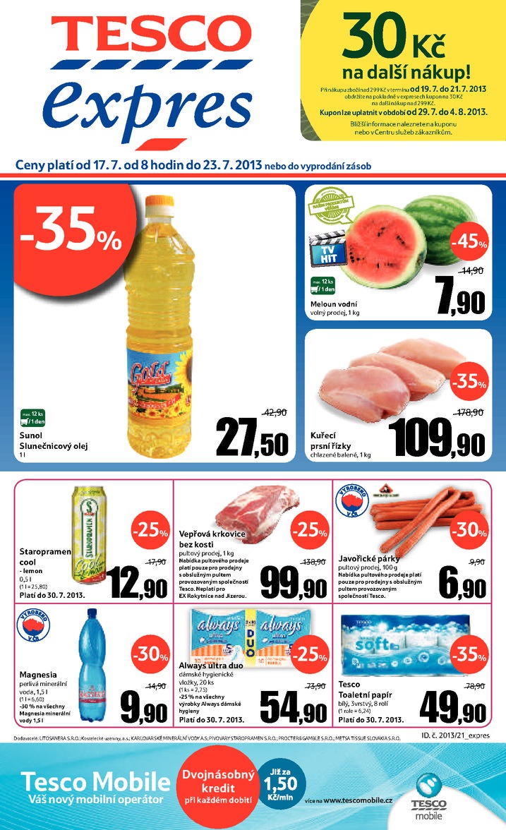 letk Tesco Expres obchody od 17.7.2013 strana 1